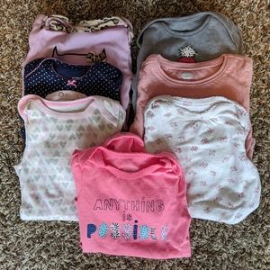 3-6 Month Girl Long Sleeve Onesie Lot of 7